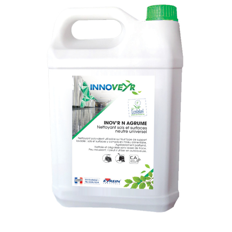 INOV'R AGRUME - Bidon 5 L - Dtergent neutre - ECOLABEL